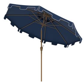 Outsunny 8.8' Patio Umbrella with Push Button Tilt and Crank, Dark Blue