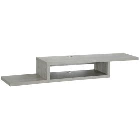 HOMCOM Floating Media Console Entertainment Center Wall Mounted Grey for Living Room