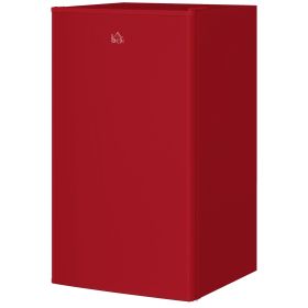 HOMCOM 3.2 Cu.Ft Mini Fridge with Freezer, Single Door Compact Refrigerator with Adjustable Thermostat, Reversible Door, Red