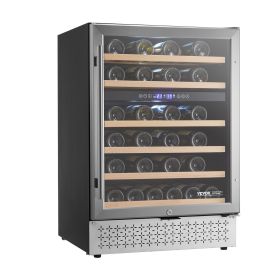 Wine Cooler 46 Bottle Dual Zone Wine Refrigerator with Glass Door Temp Control