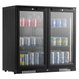 Beverage Refrigerator Cooler, 246 Can Beverage Fridge, Soda Beer Fridge with Glass Doors, Adjustable Shelves, Digital Temperature Control