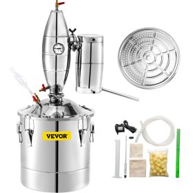 VEVOR 70L 18.5Gal Water Alcohol Distiller 304 Stainless Steel Alcohol Still Wine Making Boiler Home Kit with Thermometer for Whiskey Brandy Essen