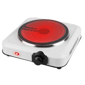 1200W Electric Infrared Single Burner Portable Heating Hot Plate Stove Countertop RV Hotplate with 7.5' Glass Cooktop Stepless Temperature Adjust