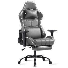 Ergonomic Gaming Chairs for Adults 400lb Big and Tall, Comfortable Computer Chair for Heavy People, Adjustable Lumbar Desk Office Chair with Foot (Color: as picture)