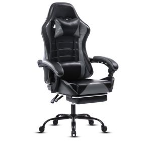 Gaming Chair, Computer Chair with Wheels, Adjustable Height Pu Leather Gamer Chair Office Desk Chair, Ergonomic Video Game Chair for Adults (Color: as picture)