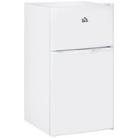 Double Door Mini Fridge with Freezer, 3.2 Cu.Ft Compact Refrigerator with Adjustable Shelf, Adjustable Thermostat and Reversible Door for Bedroom (Color: as Pic)